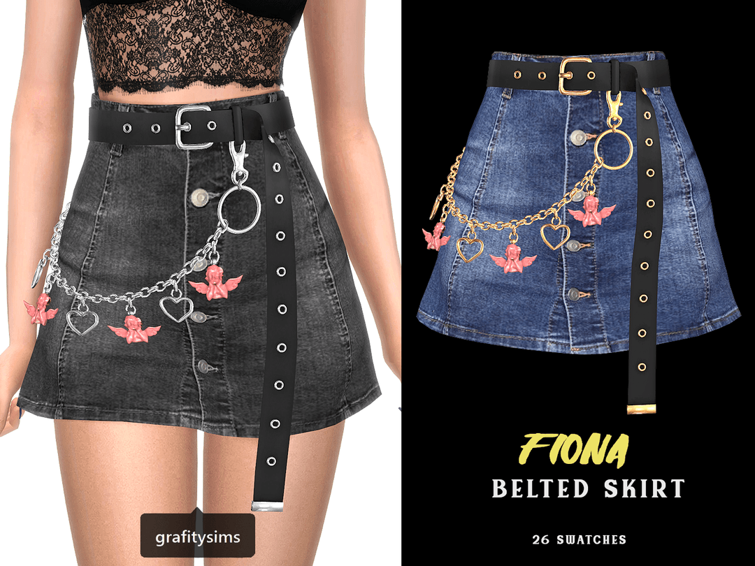 Скриншот мода Юбка Fiona Belted Skirt With Chains